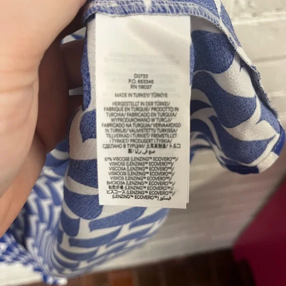 Kate Midi Shirt Dress in Mazarine Blue Birdie. Size 8 US - Picture 9 of 12